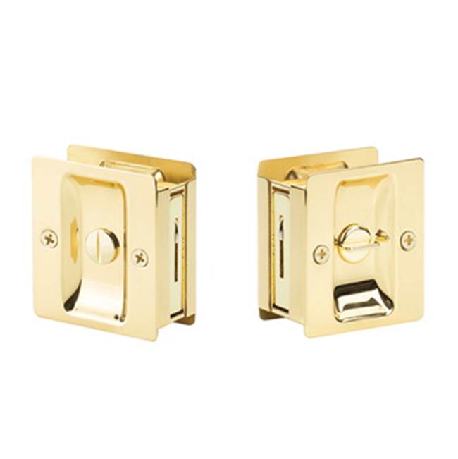 Yale Expressions Yale Square Privacy Pocket Door Lock, Polished Brass