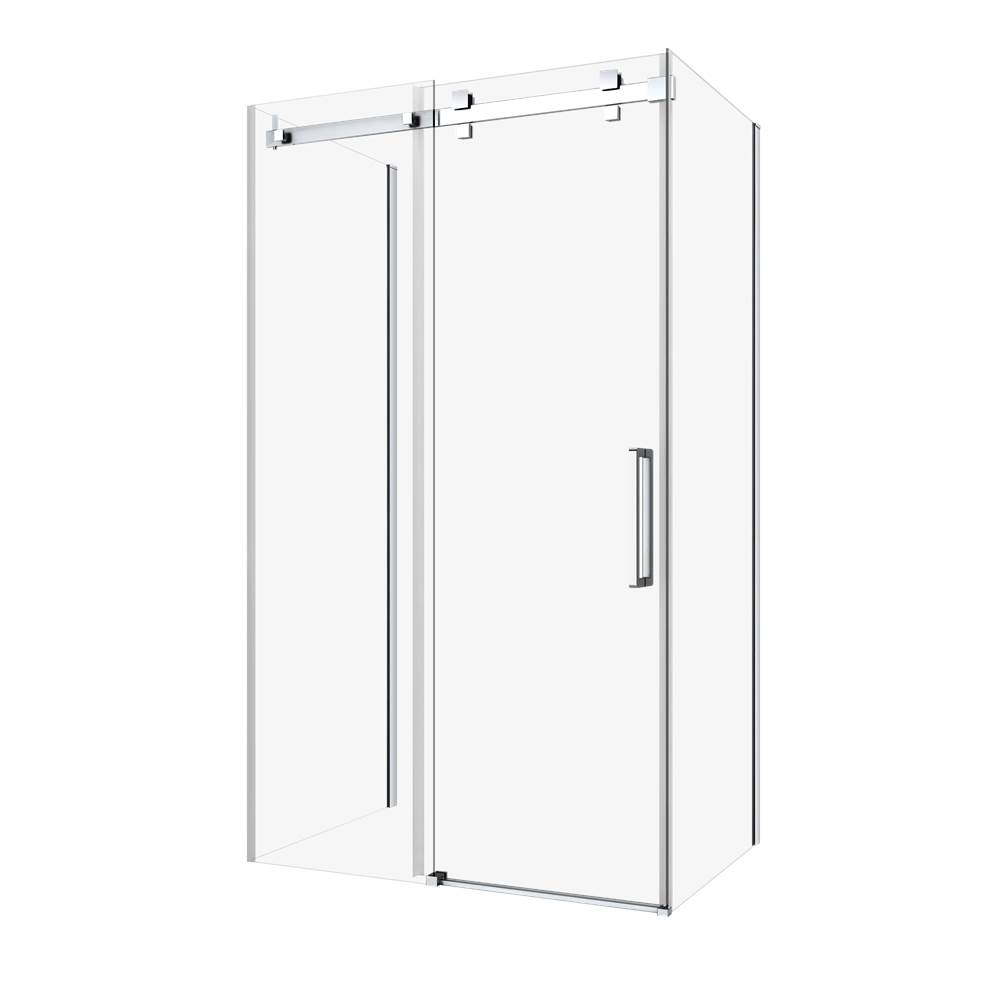 Zitta Piazza 54 Straight Shower Door Wall Closing Chrome Clear