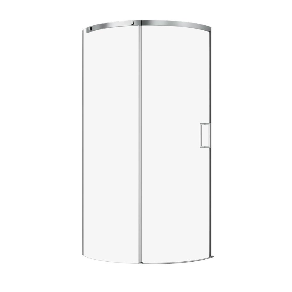 Zitta Vague 36X36  Chrome Clear Corner Shower Door Right Side